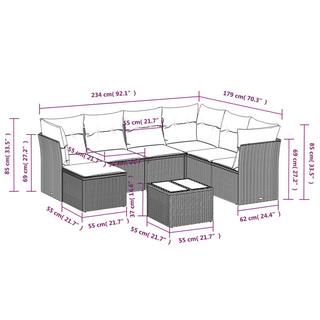 VidaXL Garten sofagarnitur poly-rattan  