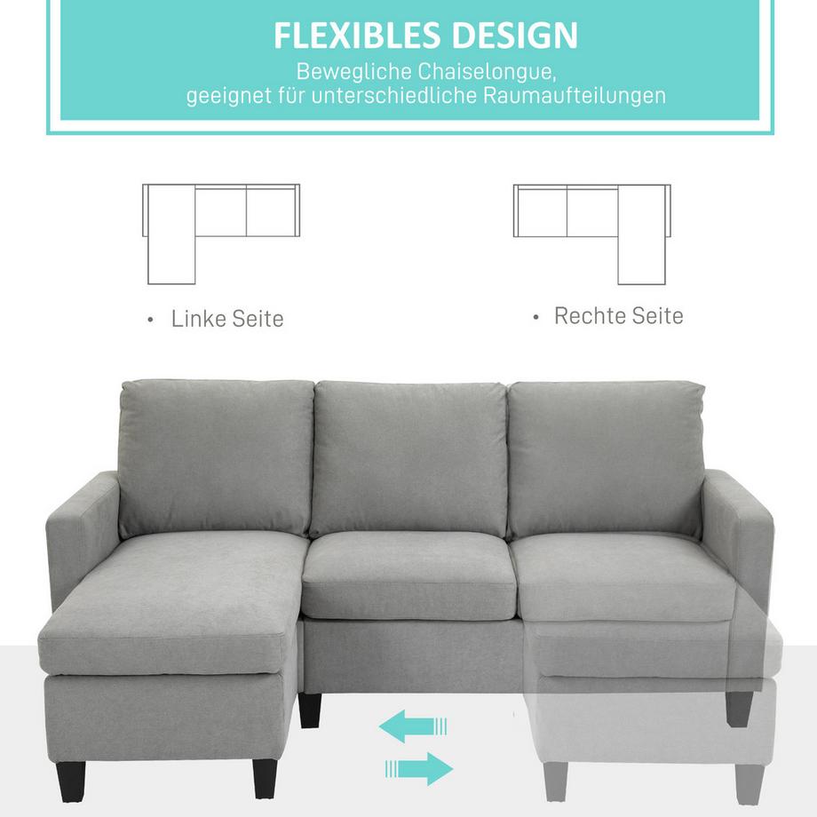 HOMCOM Canapé d'angle  