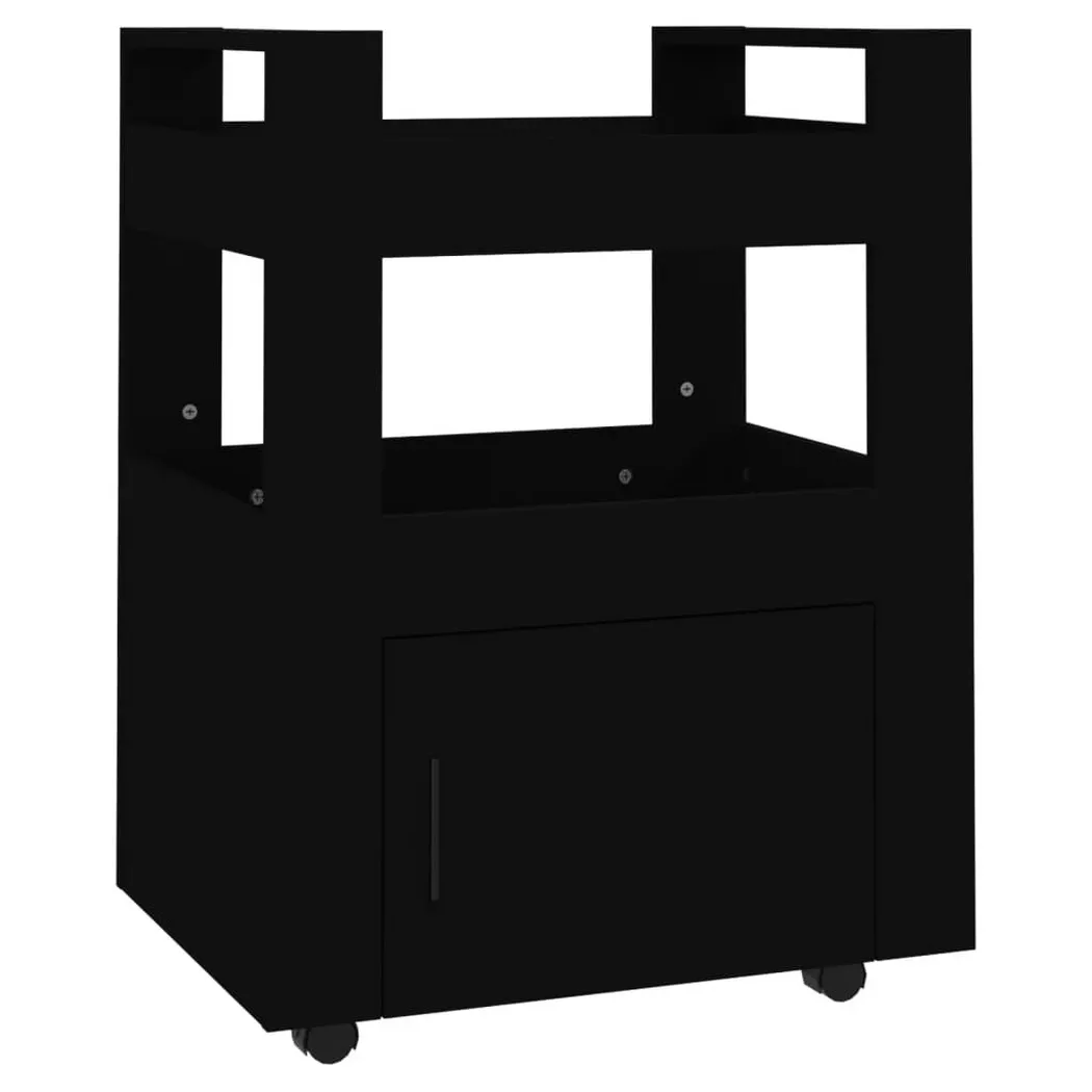Chariot de cuisine Noir 60x45x80 cm Bois d ingénierie