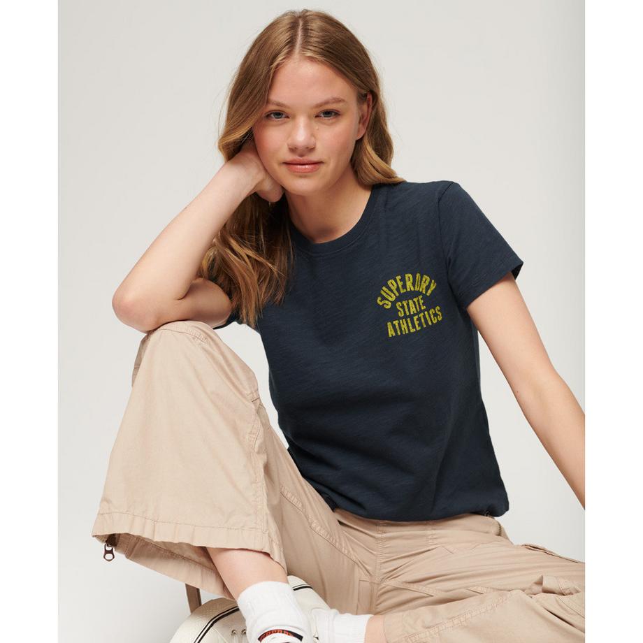 Superdry 90er Jahre Stil Athletic Essential Geflammtes T-Shirt  