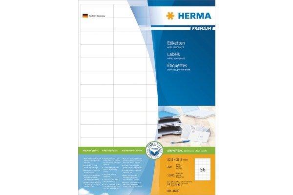 HERMA HERMA Etiketten Premium 52,5×21,2mm 4609 weiss 11200 Stück  