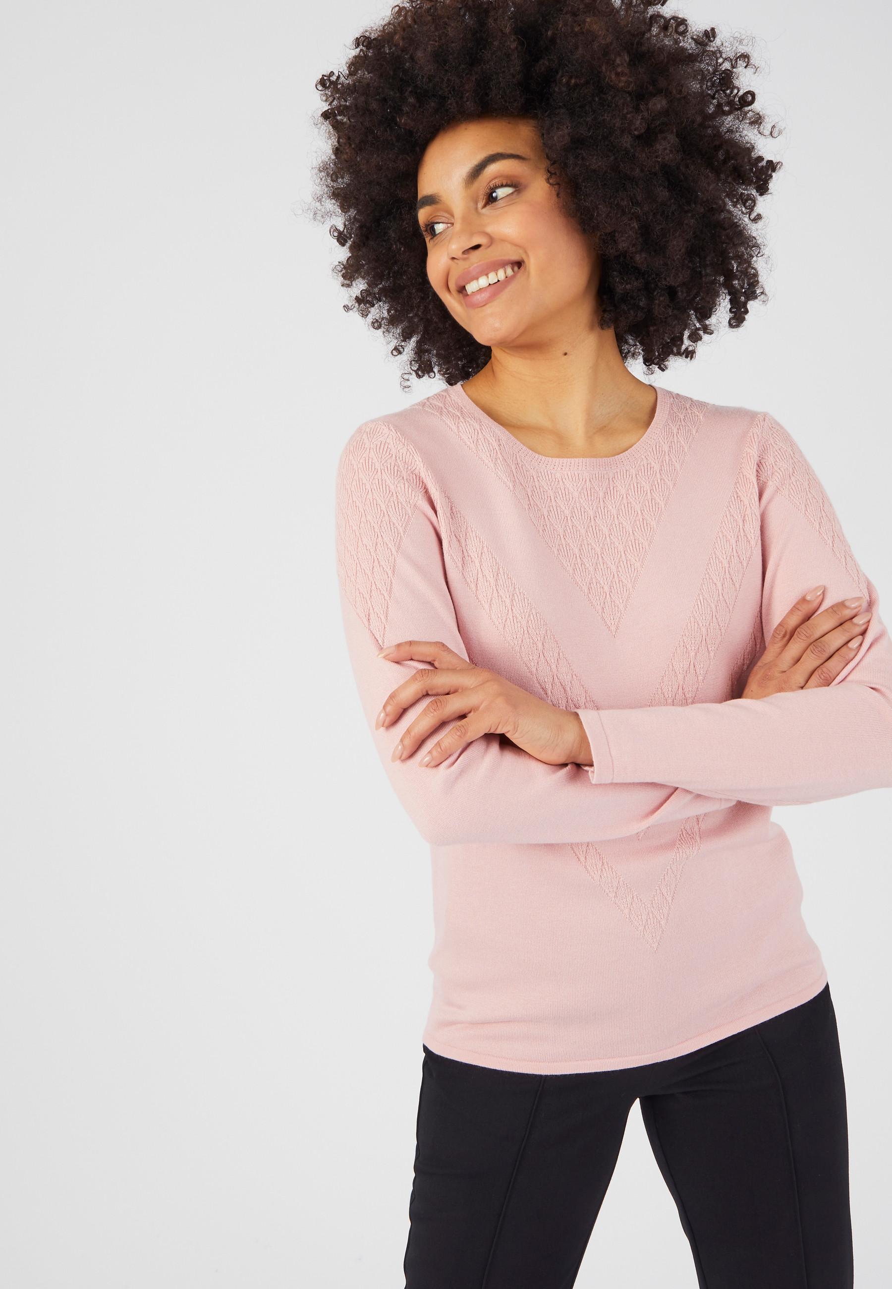 Image of Warmer Origineller Strickpullover Thermolactyl Damen Rosa 42/44