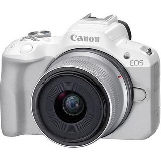 Canon  Canon EOS R50 kit (18-45)(55-210) Blanc (avec adaptateur) 