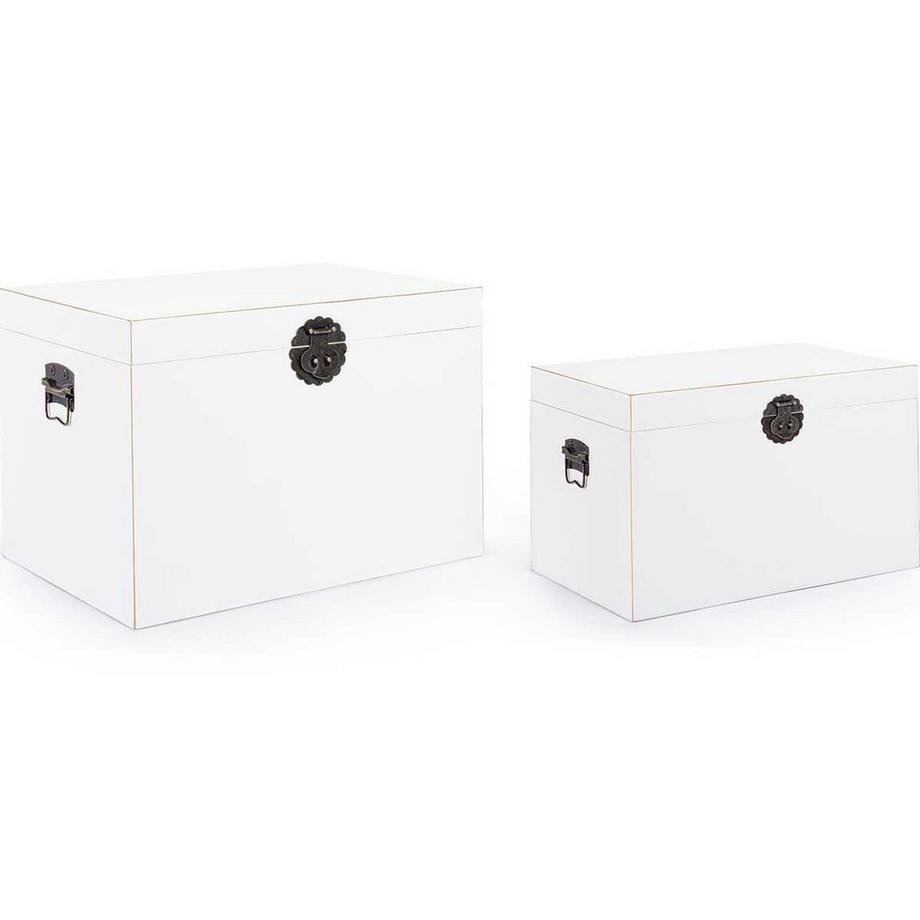 mutoni Valise Pechino blanche (set de 2)  