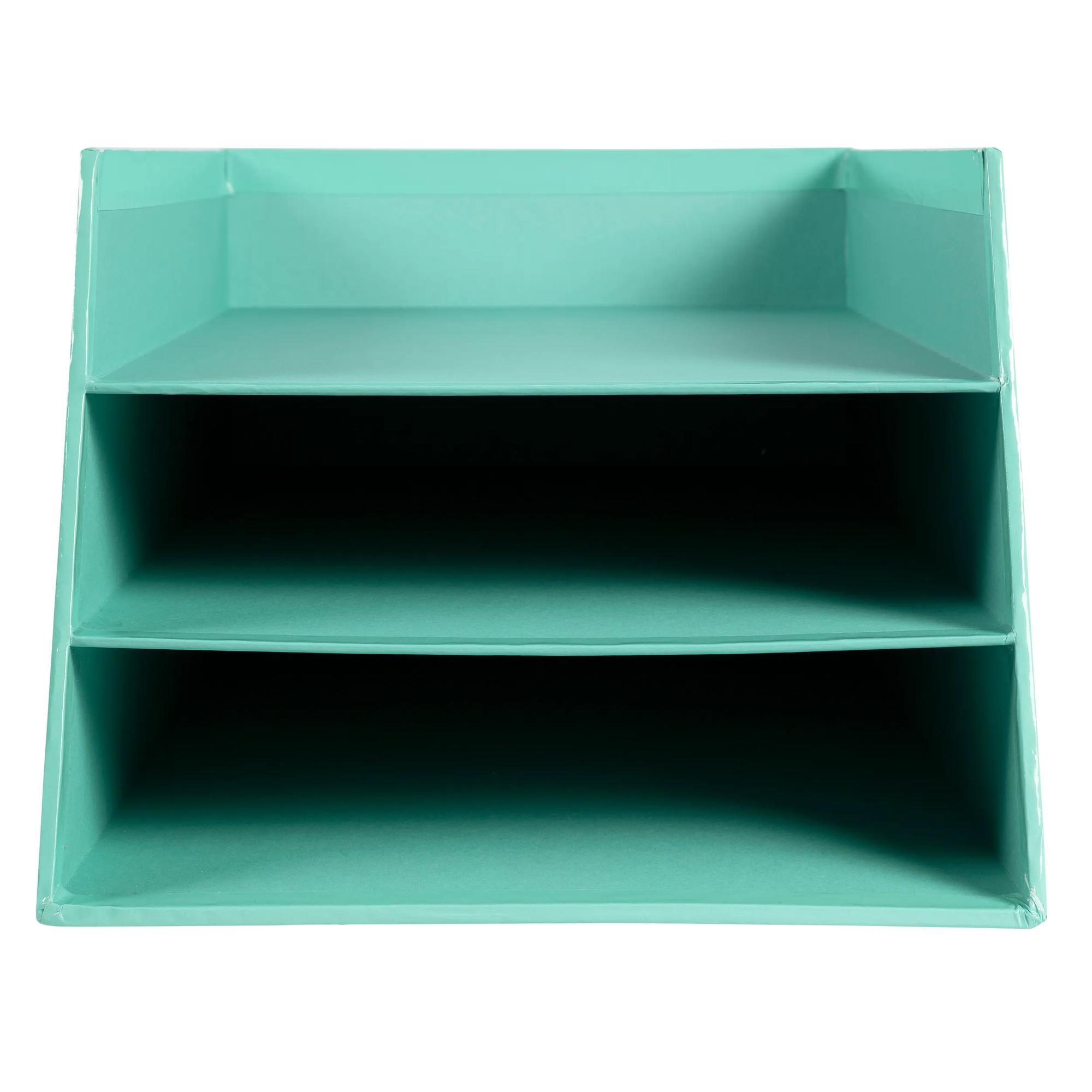 Image of Briefablage mit 3 Ebenen Karton, Serie Aquarel - x 4 Briefablage mit 3 Ebenen Karton, Serie Aquarel - x 4