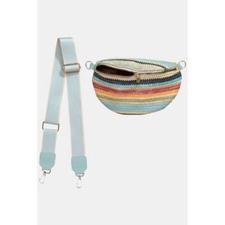 Ulla Popken  Sac ceinture à rayures, aspect tressé, longueur ajustable 