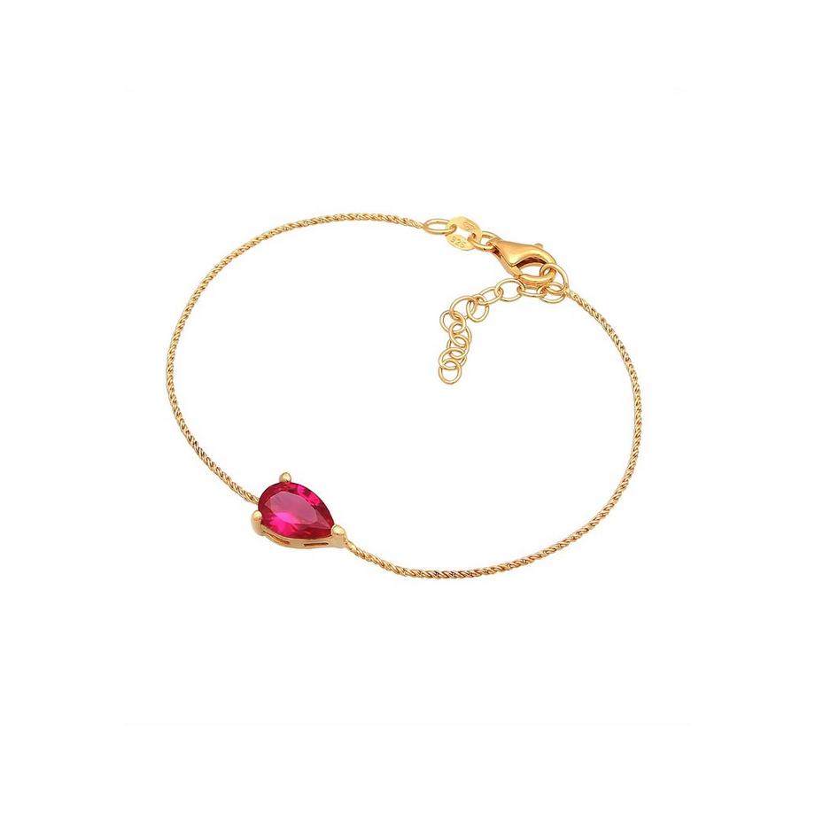 Elli  Bracelet Femmes Pendentif Goutte Avec Rubis Synthétique Rouge 