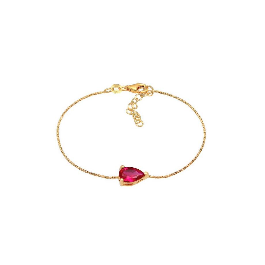 Elli  Bracelet Femmes Pendentif Goutte Avec Rubis Synthétique Rouge 