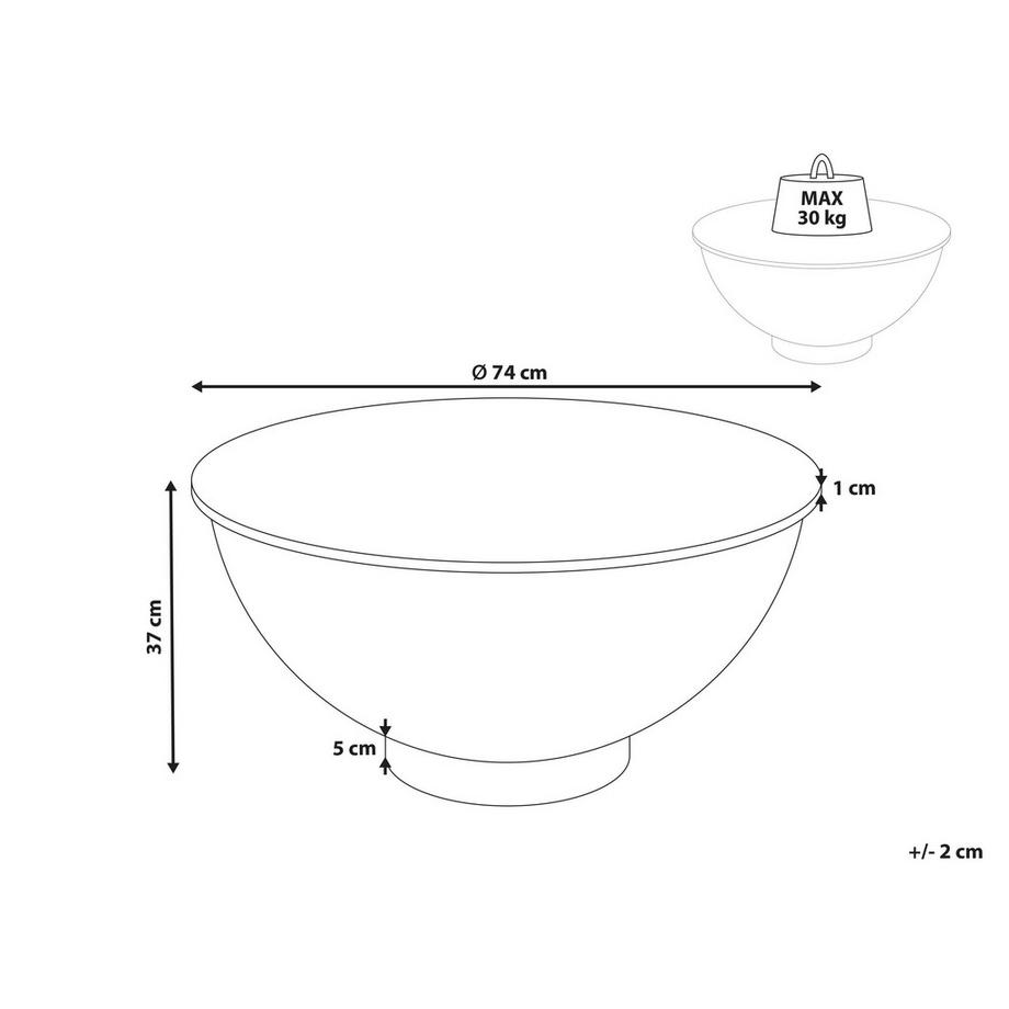 Beliani Table basse en Pierre frittée Moderne NADINE  
