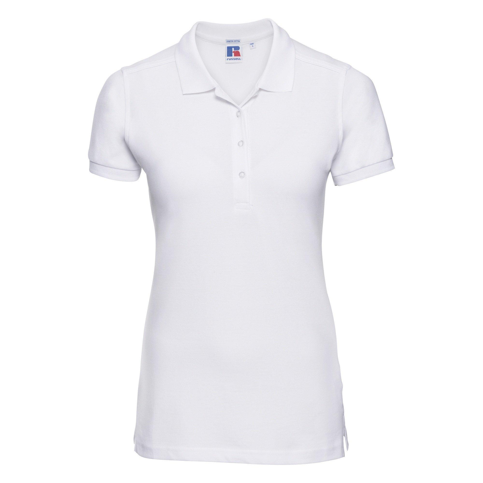 Image of Stretch Poloshirt, Kurzarm Damen Weiss L