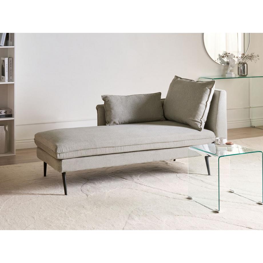 Beliani Rechtsseitige Chaiselongue aus Stoff Minimalistisch YERRES  