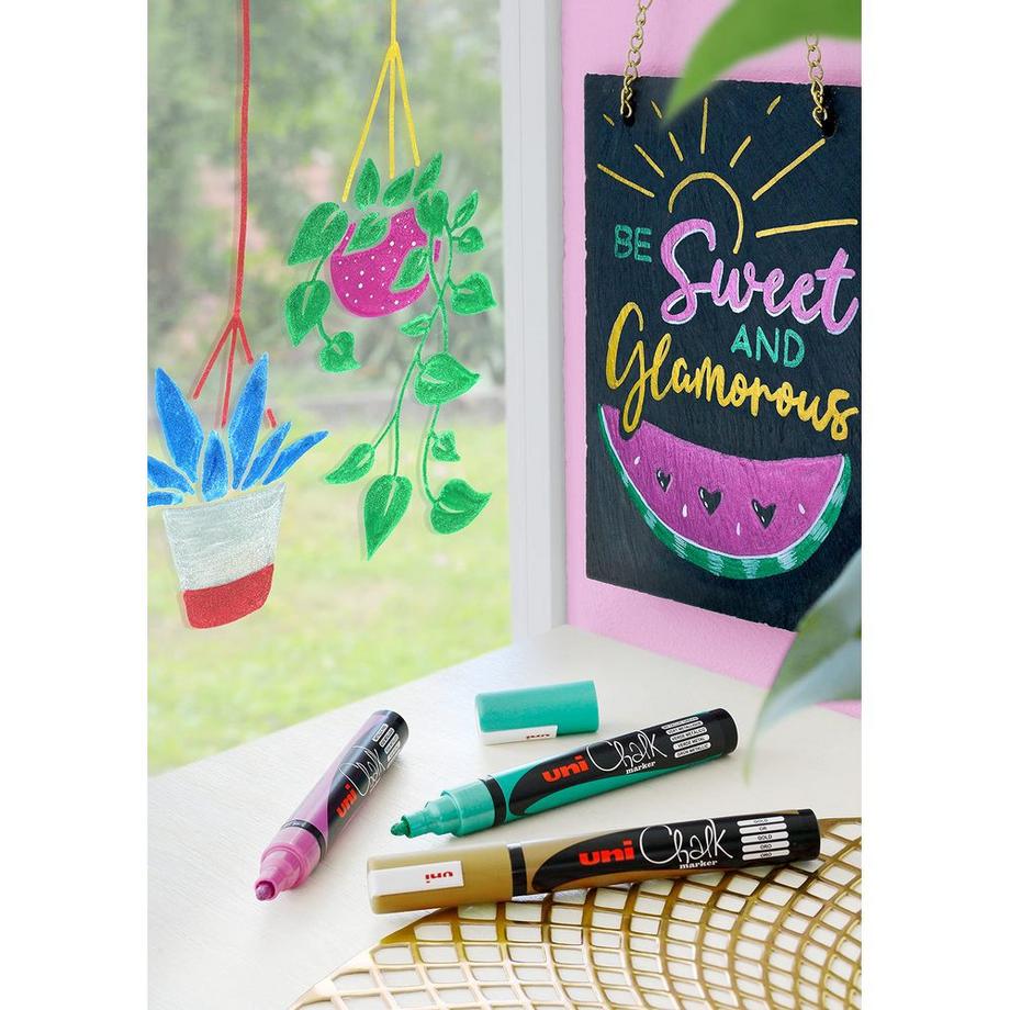 uni-ball UNI-BALL Chalk Marker 1.8-2.5mm PWE-5M METALLIC PINK Metallic rosa  