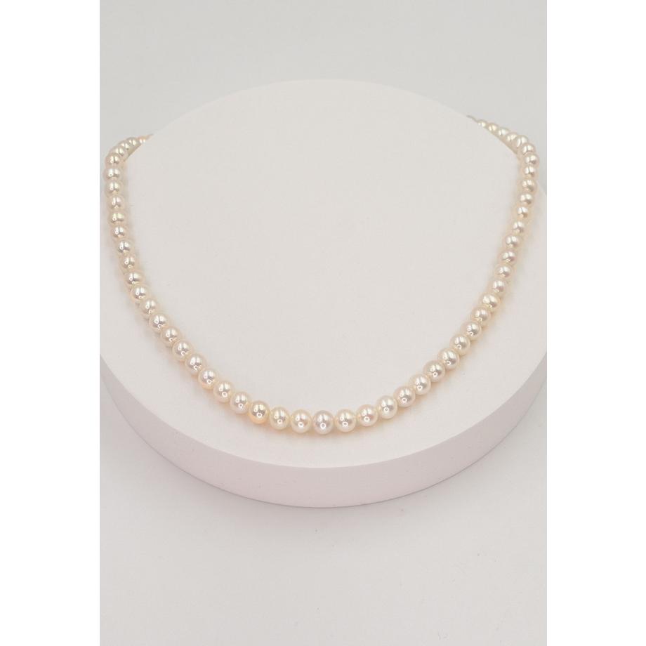 MUAU Schmuck  Collier Silber 925 Süsswasserperle 7-7.5mm 