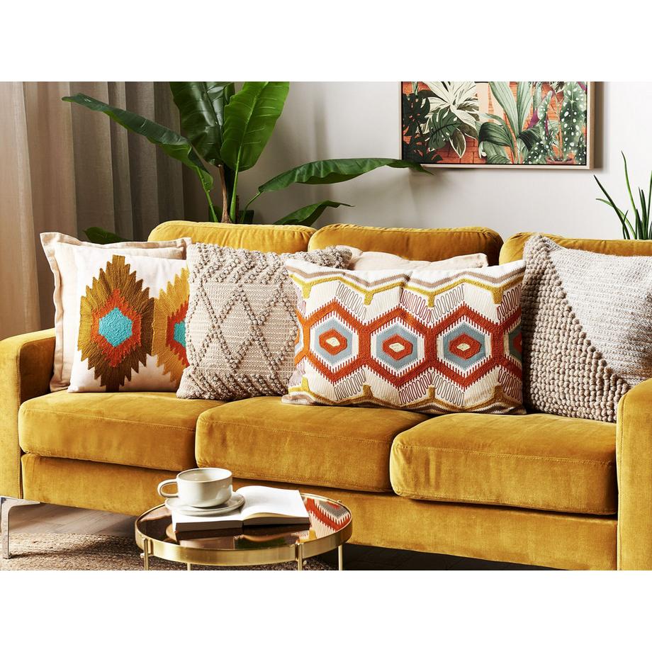 Beliani Set di 2 cuscini en Cotone Classico MAJRA  