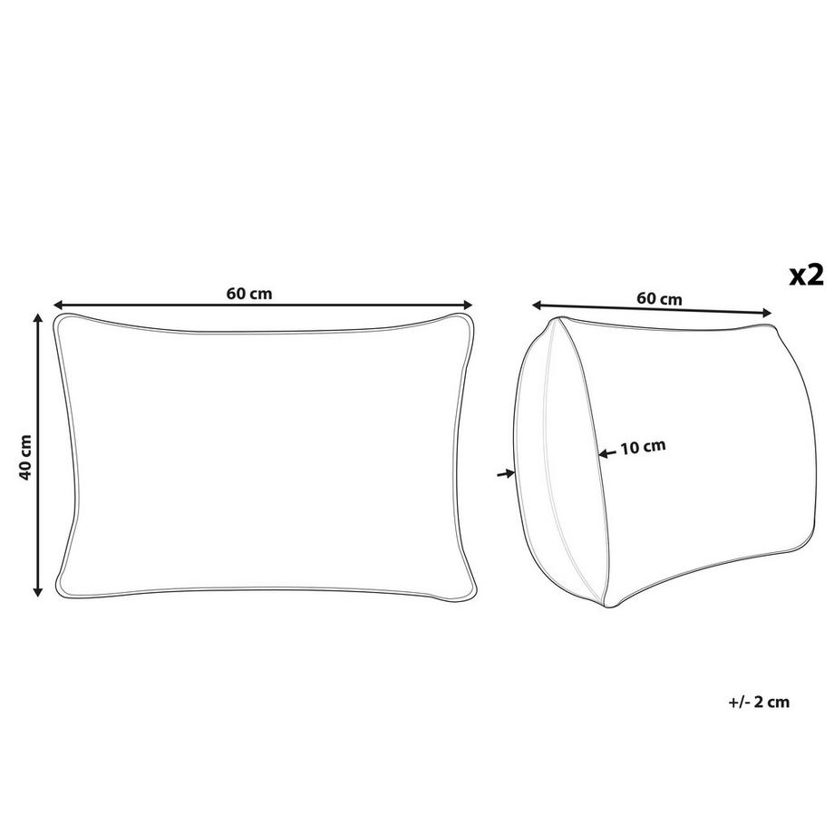 Beliani Set di 2 cuscini en Cotone Classico MAJRA  