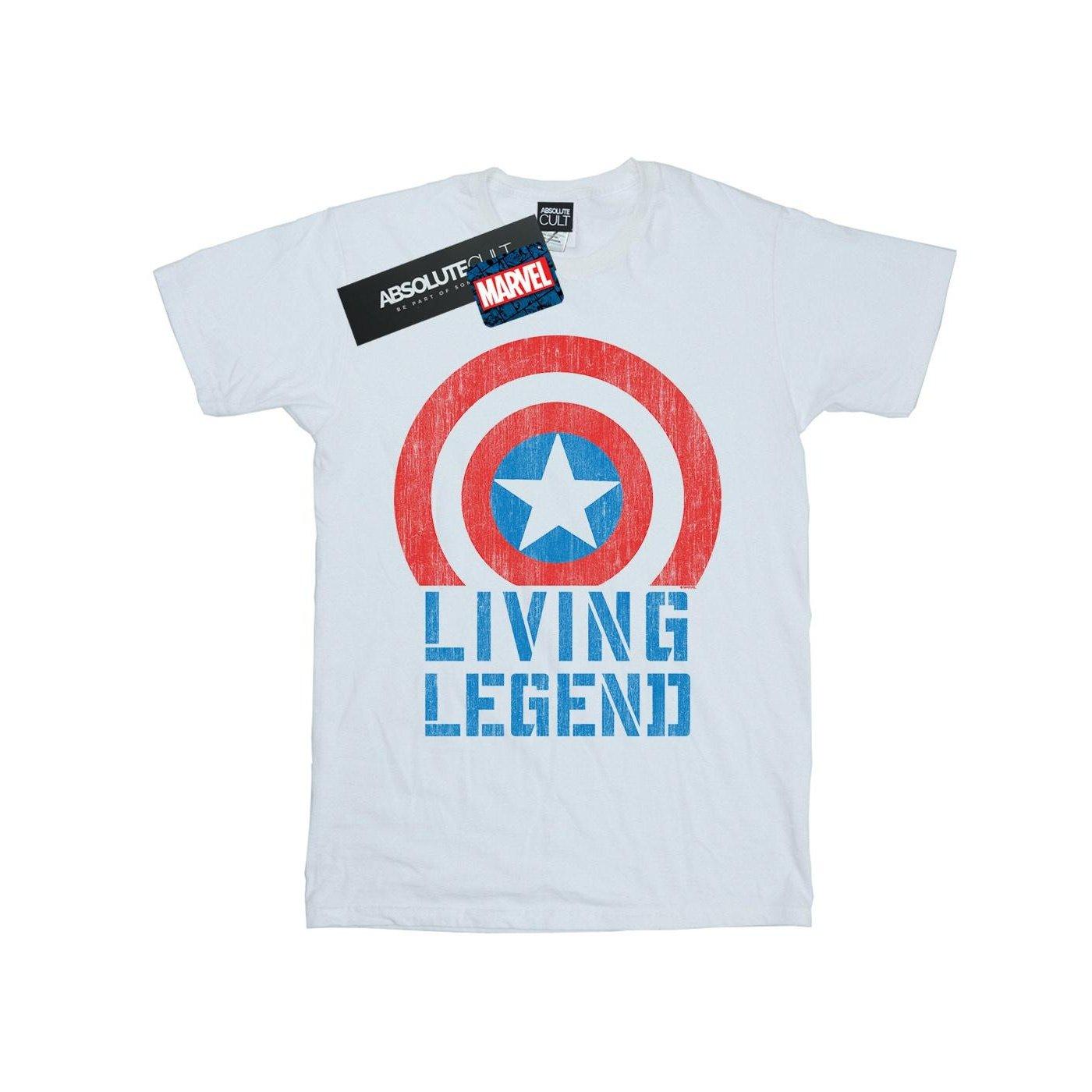 Image of Captain America Living Legend Tshirt Damen Weiss S