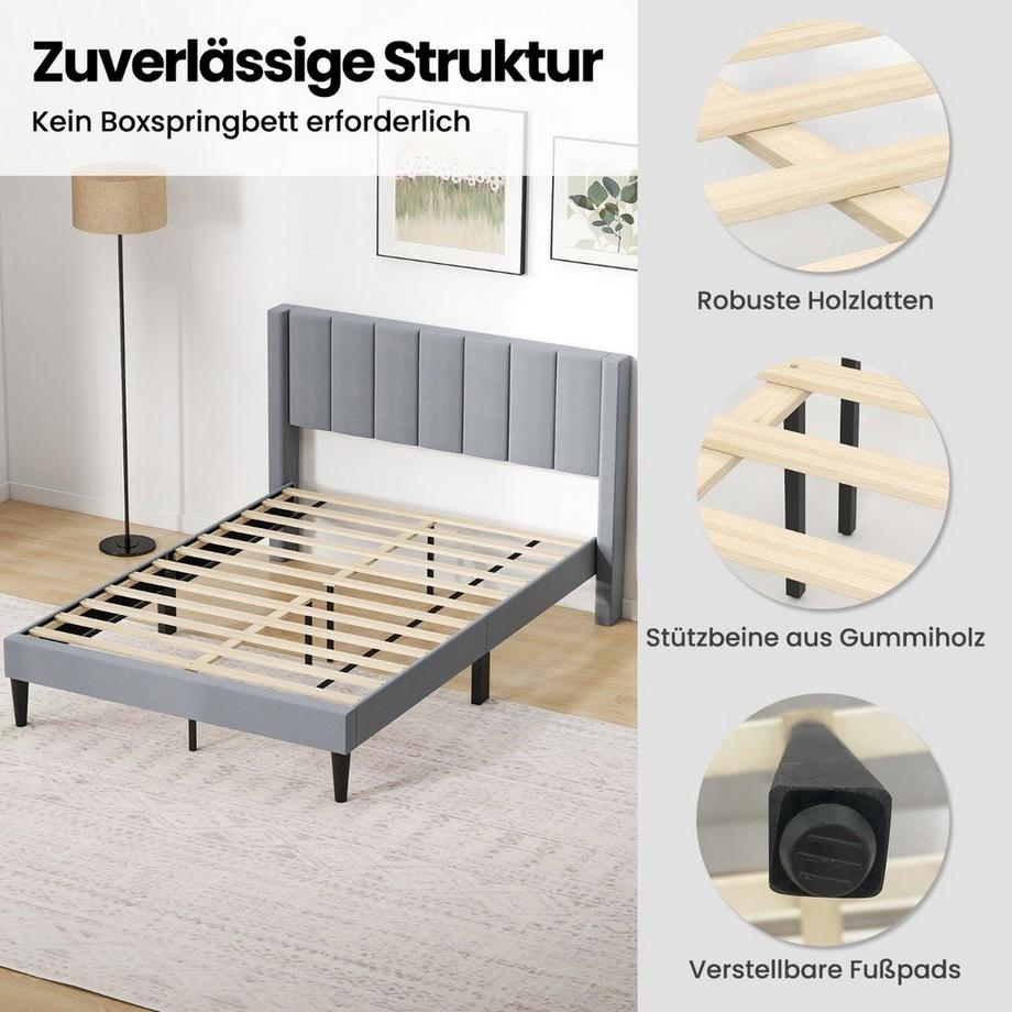 Northix Struttura letto a piattaforma con testiera  