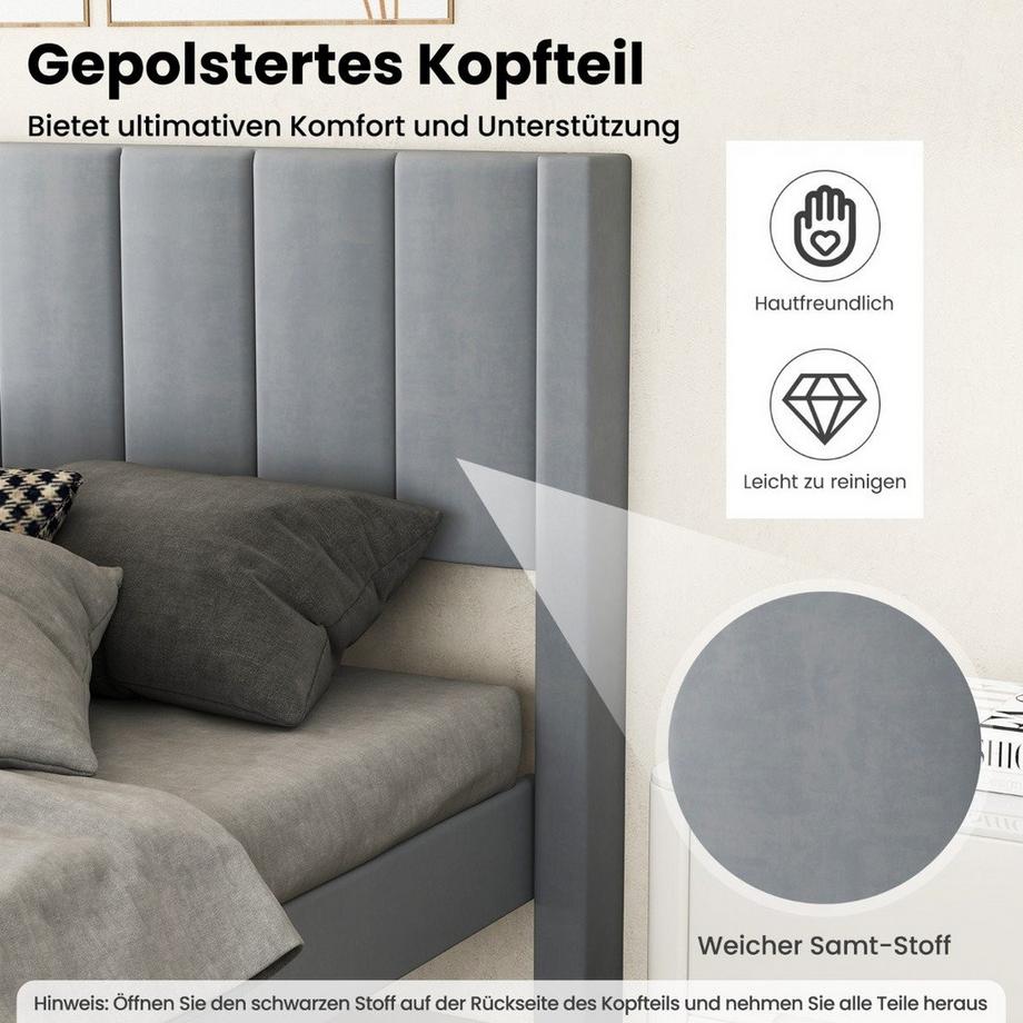 Northix Struttura letto a piattaforma con testiera  