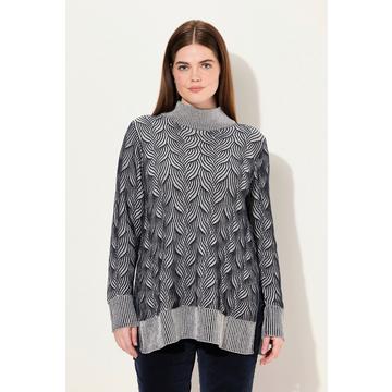 Maglione in cotone biologico con trecce e maniche lunghe