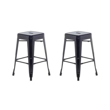 Beliani Lot de 2 tabourets de bar en Acier Moderne CABRILLO  