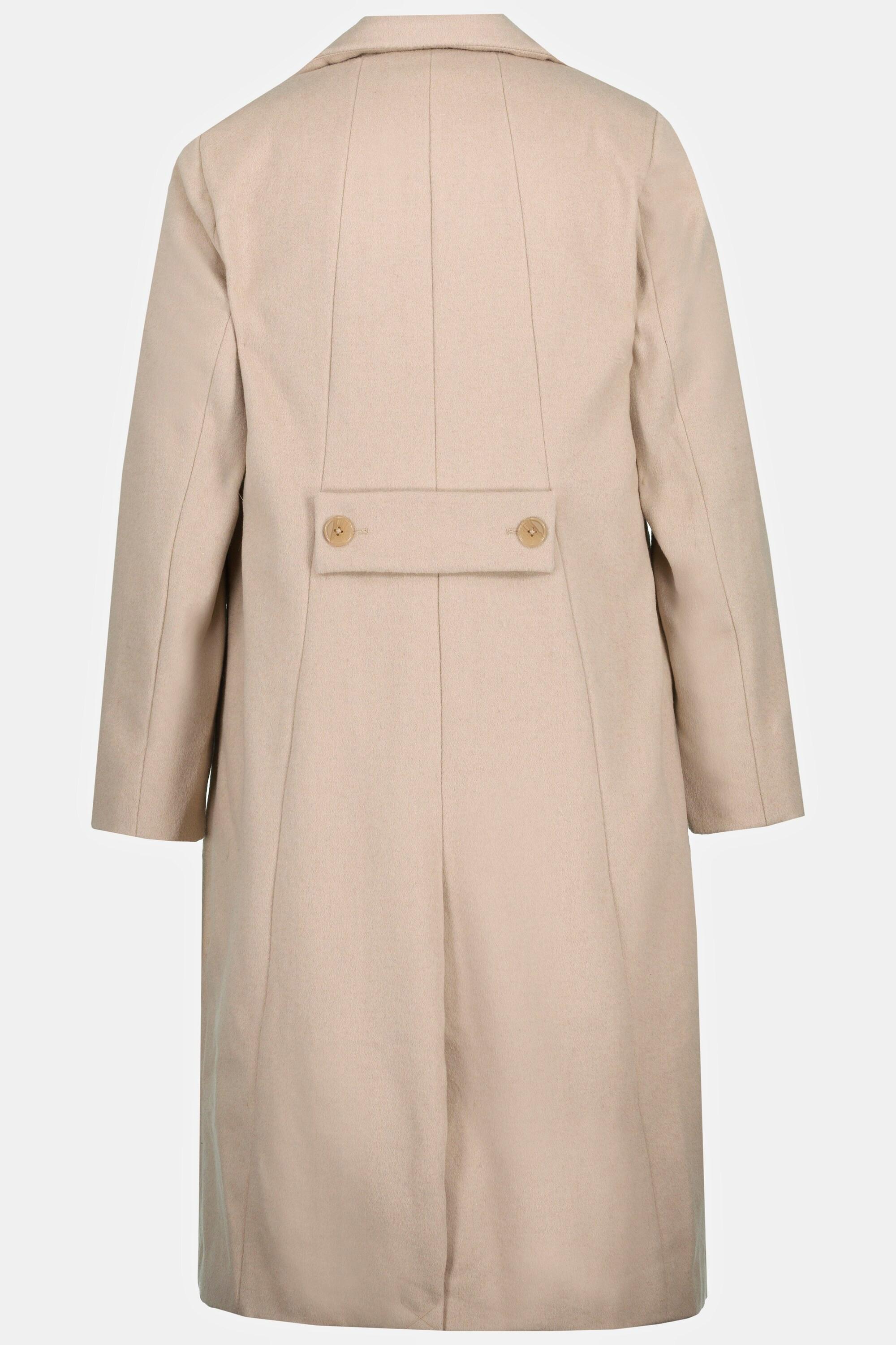 Ulla Popken  Manteau, coupe A, col à revers, doublure en satin 