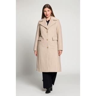 Ulla Popken  Manteau, coupe A, col à revers, doublure en satin 