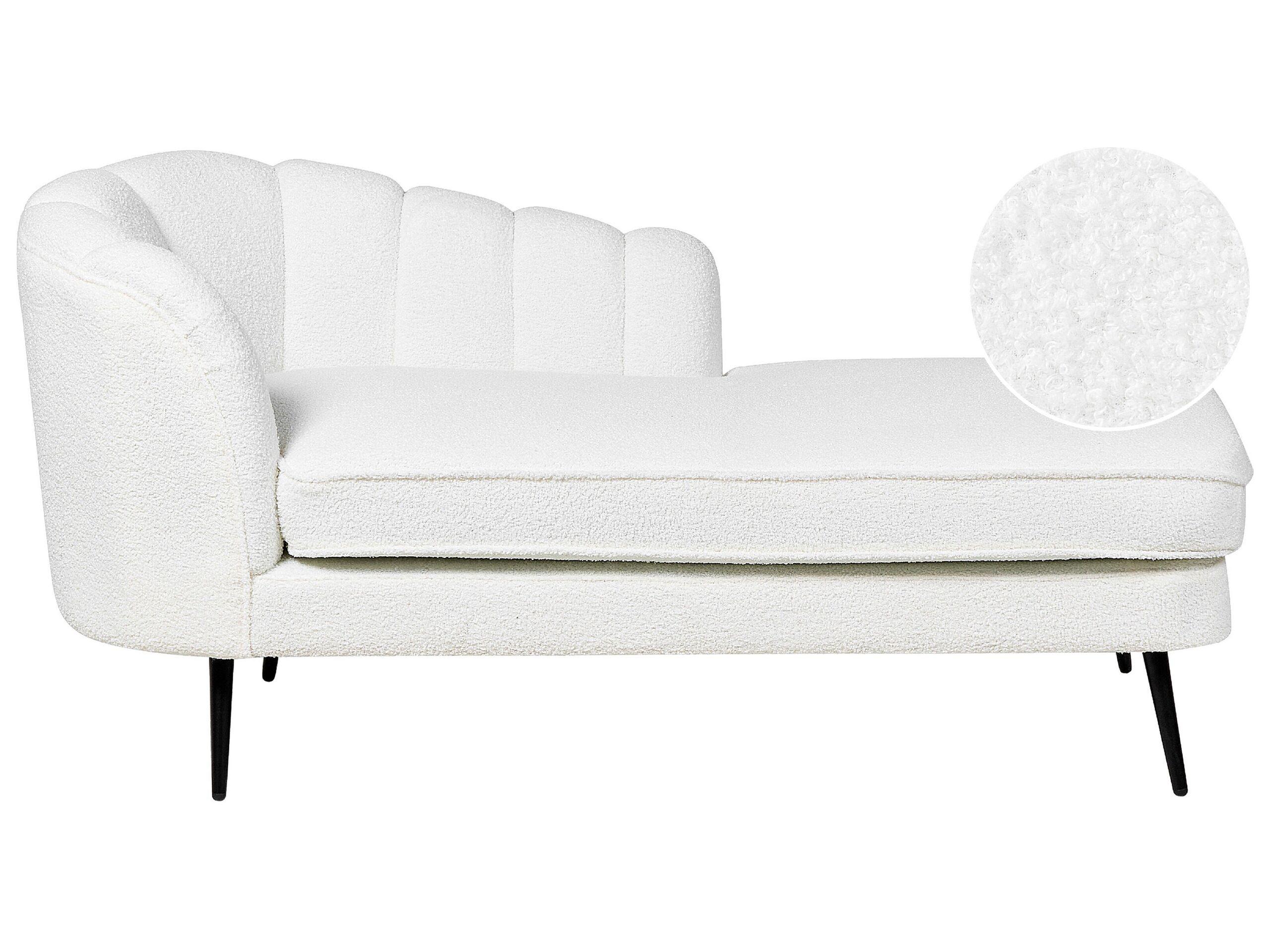 Beliani Chaise longue côté gauche en Bouclé Glamour ALLIER  