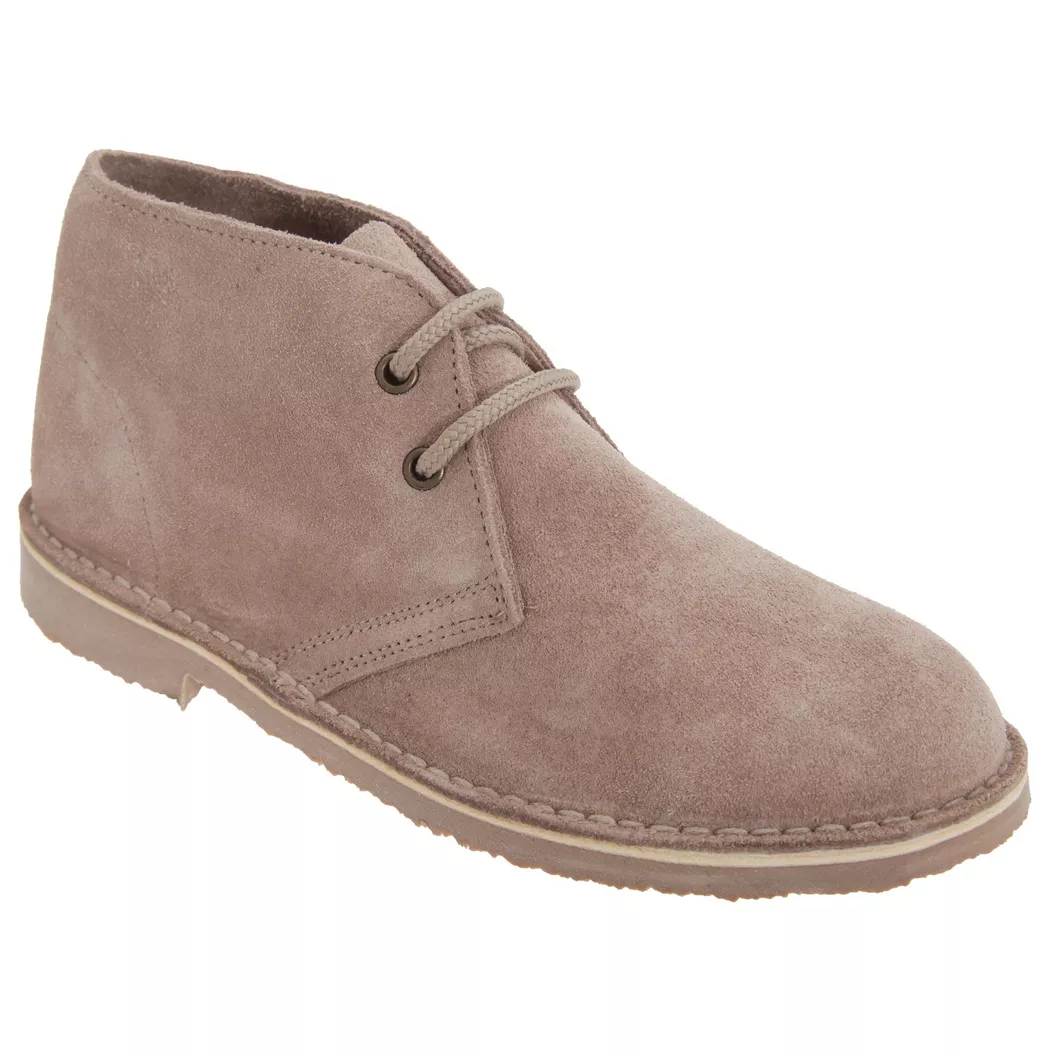 Roamers - Desert Boots Wüstenstiefel Schuhe, Wildleder, ungefüttert, für Damen, Taupe, Größe 38