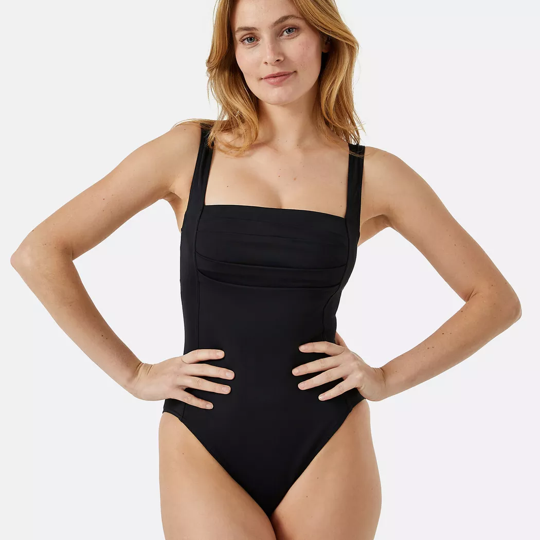 La Redoute Collections - Badeanzug mit Drapierung, für Damen, Schwarz, Größe 36