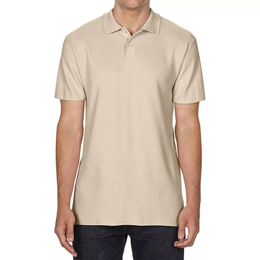 Gildan - SoftStyle Poloshirt, DoppelPiqué, für Herren, Sand, Größe 4XL