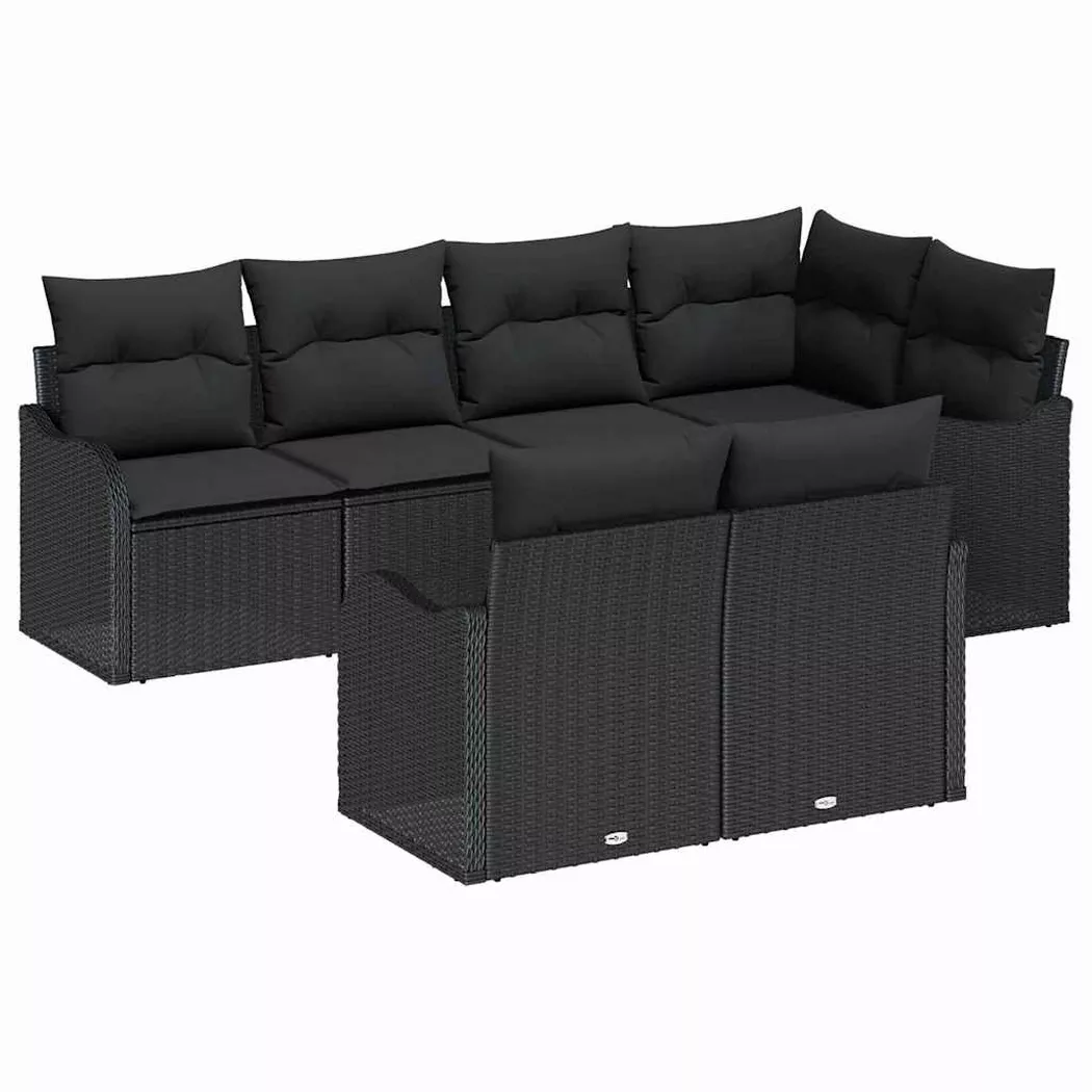 VidaXL - Gartensofa-set poly-rattan, One Size, Schwarz