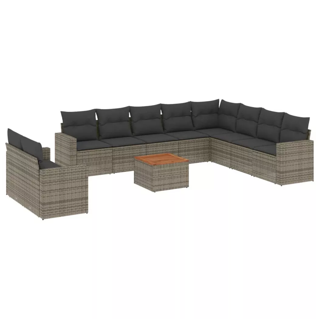 VidaXL - Garten sofagarnitur poly-rattan, One Size, Grau
