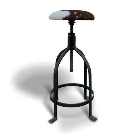 mutoni Tabouret de bar Corby Cow en cuir de vache H85  