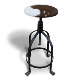 mutoni Tabouret de bar Corby Cow en cuir de vache H85  