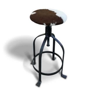 mutoni Tabouret de bar Corby Cow en cuir de vache H85  