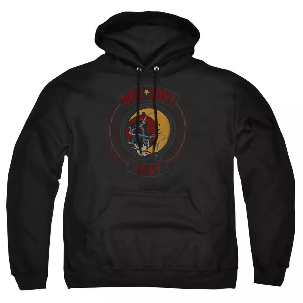 Bon Jovi - 1987 Kapuzenpullover, für Damen, Schwarz, Größe M
