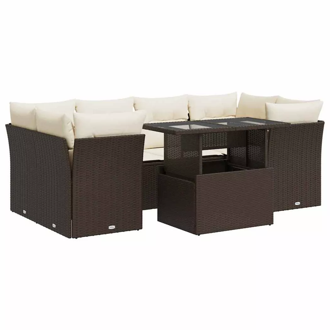 VidaXL - Gartensofa set poly-rattan, One Size, Braun