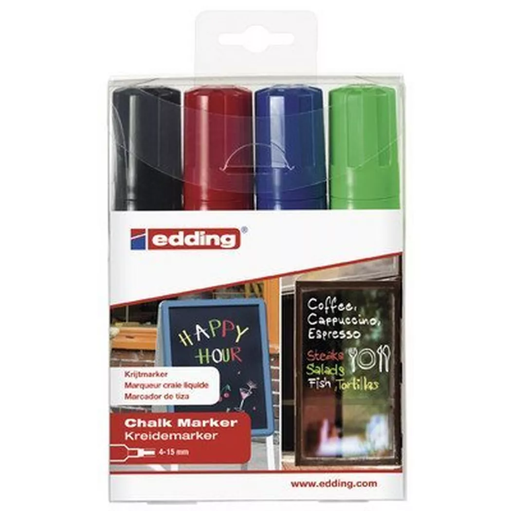 Edding -  Windowmarker 4090 4-15mm, 4 Farben ass., Multicolor