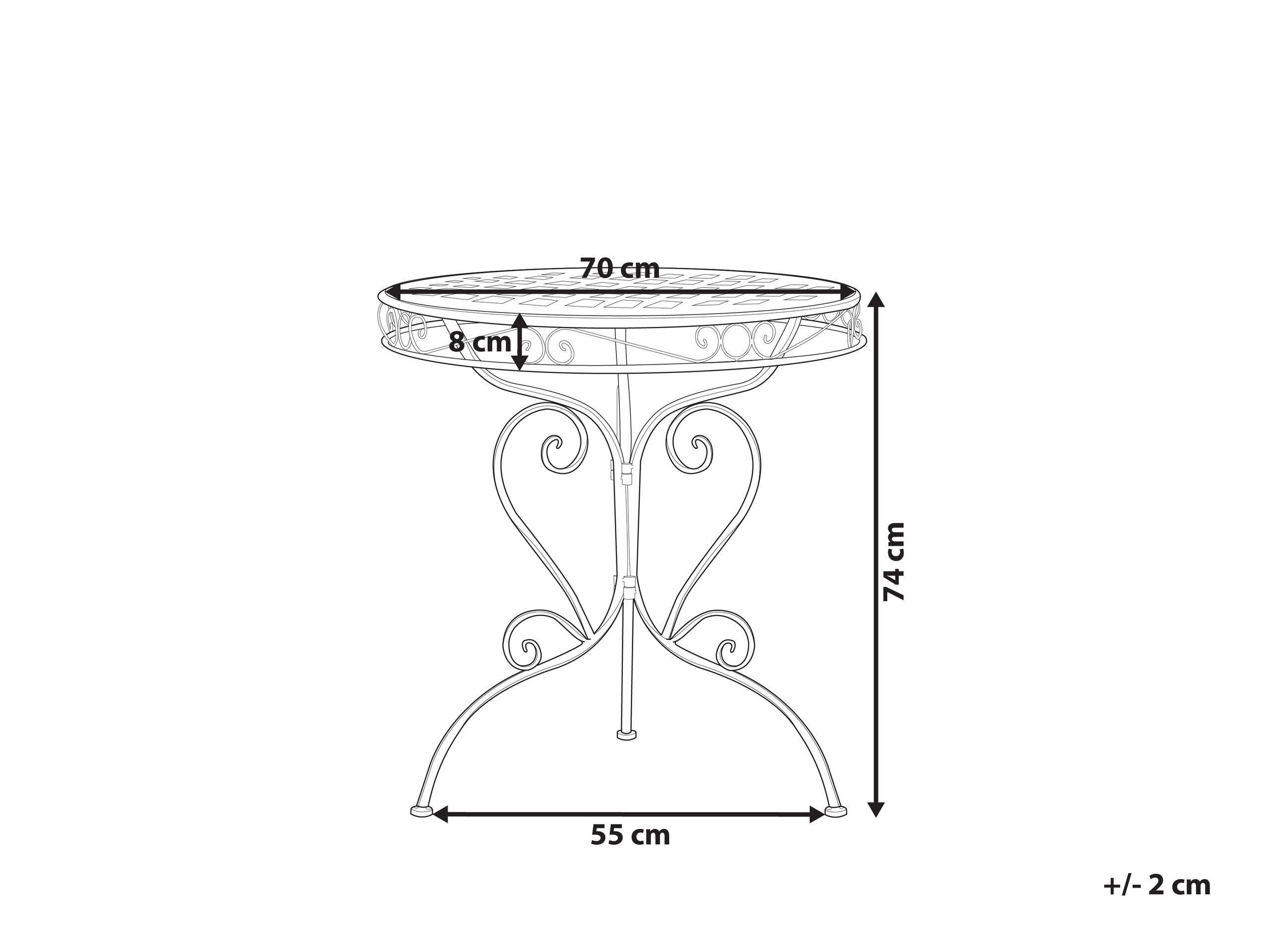 Beliani Table de jardin en Métal Rétro ALBINIA  