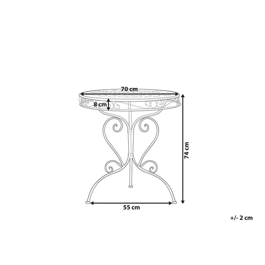 Beliani Tavolino Bistrot en Ferro Retrò ALBINIA  