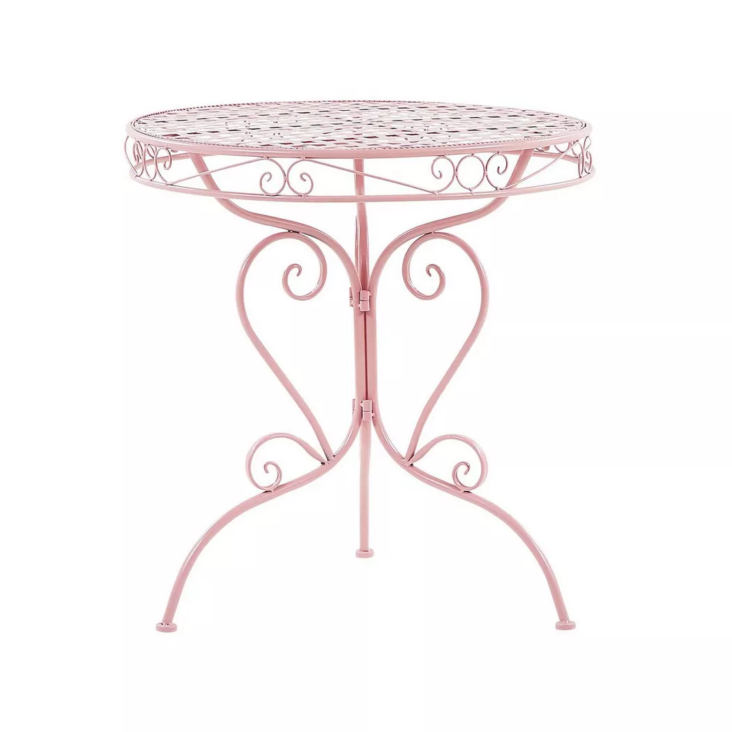 Beliani - Outdoor Bistrotisch aus Eisen  ALBINIA, One Size, Pink