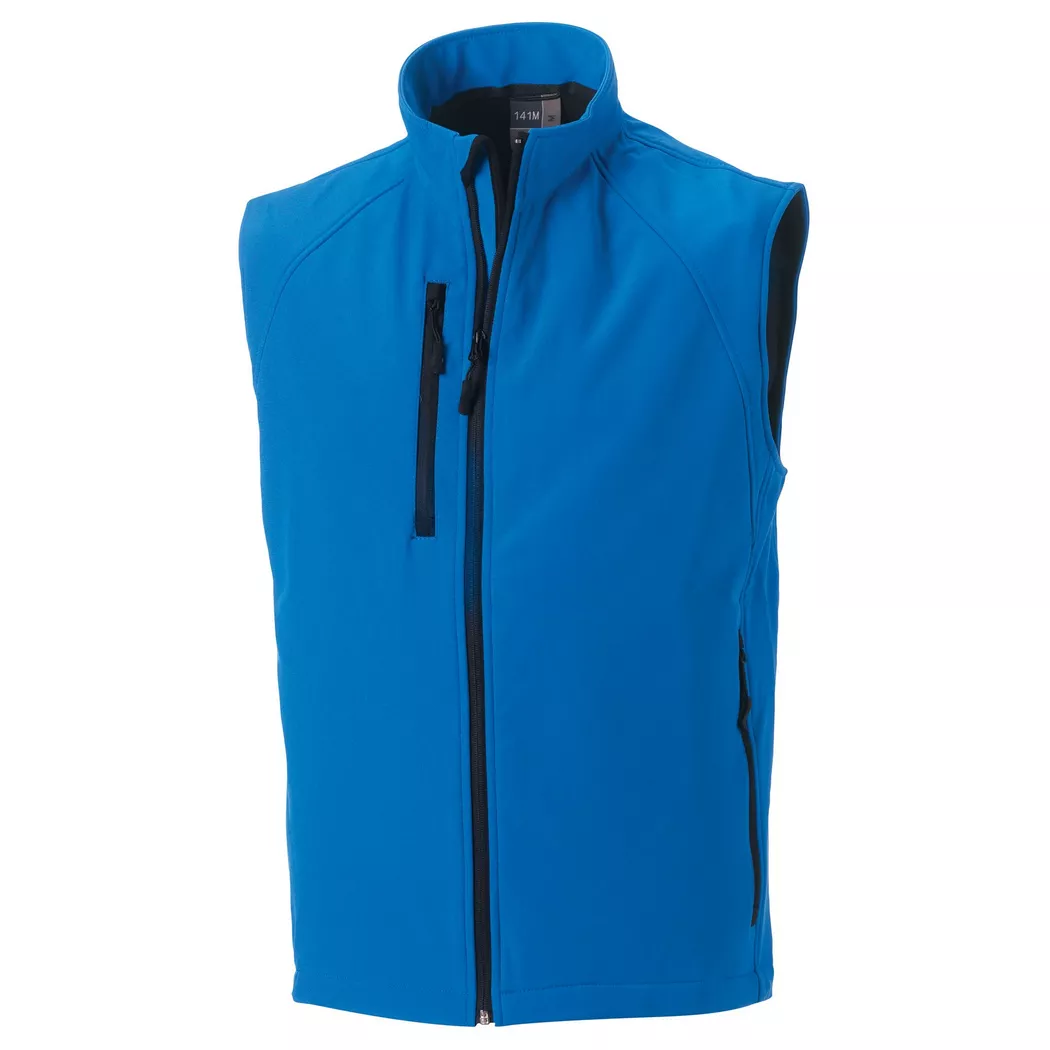 Russell - SoftShellWeste, 3lagig, für Herren, Blau, Größe M