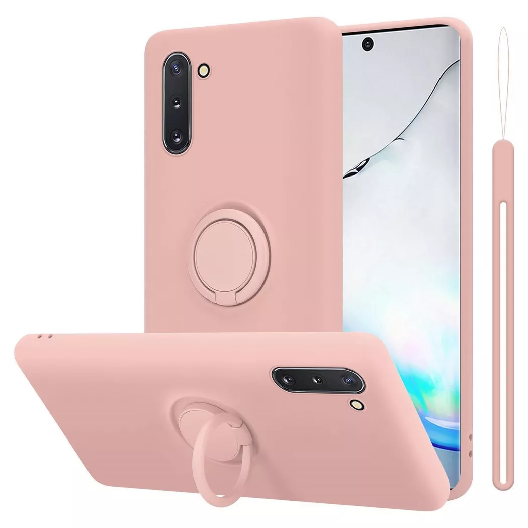 Cadorabo - Hülle für Samsung Galaxy NOTE 10 TPU Silikon mit Ring Liquid, Rosa