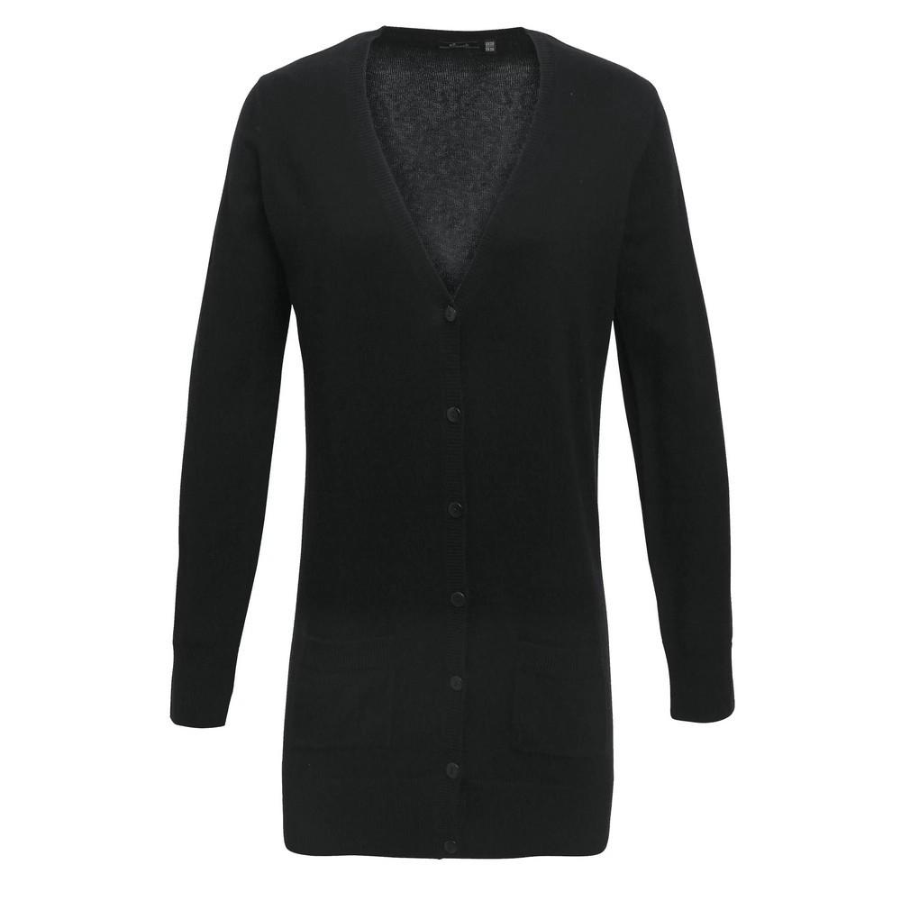 Image of Strickjacke Vausschnitt Unisex Schwarz 48