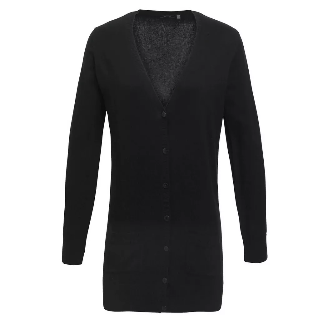 PREMIER - Strickjacke VAusschnitt, für Damen, Schwarz, Größe 48