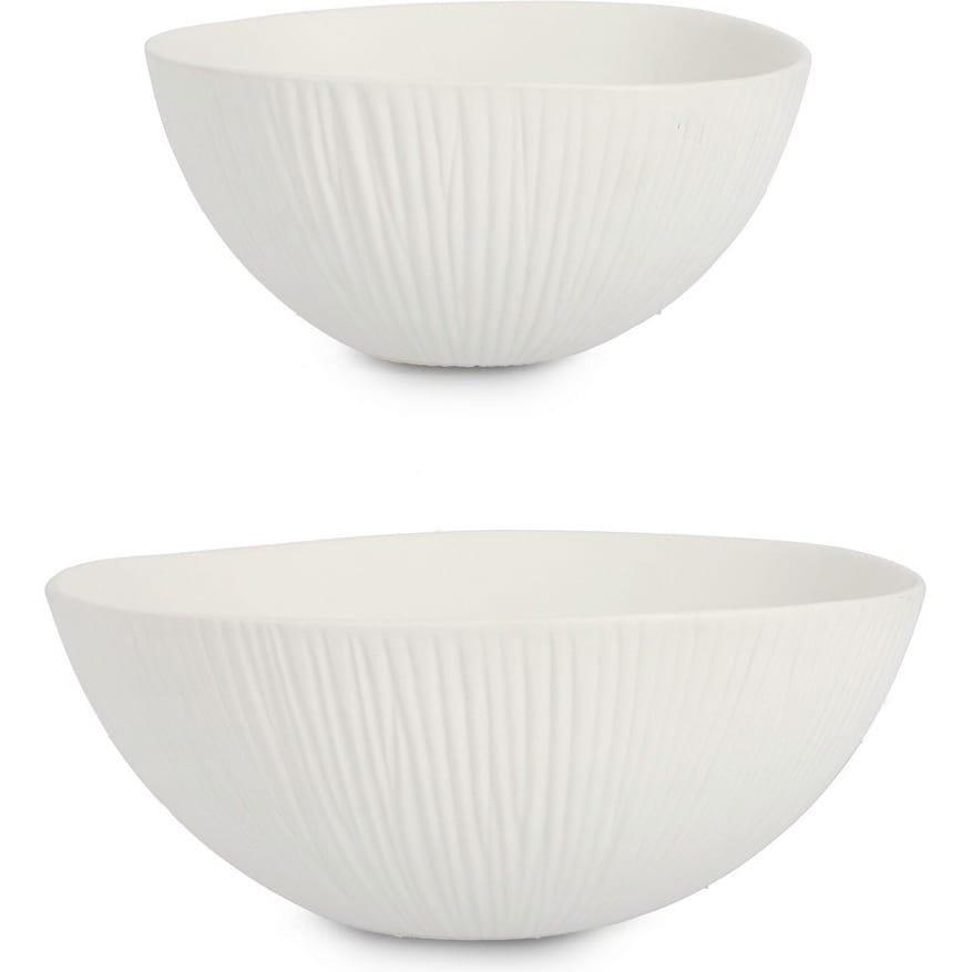 Image of Deko Schale Striped weiss (2er-Set) Deko Schale Striped weiss (2er-Set)