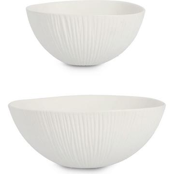 Deko Schale Striped weiss (2er-Set)