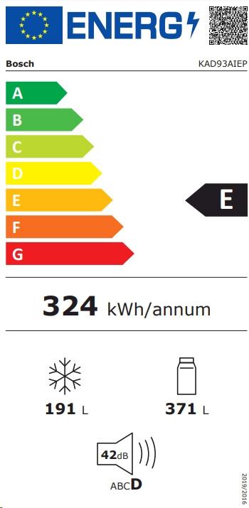 Bosch Serie 6 KAD93AIEP Edelstahl-Antifingerprint - Amerikanischer Side by Side, 178.7 x 90.8 cm, E  