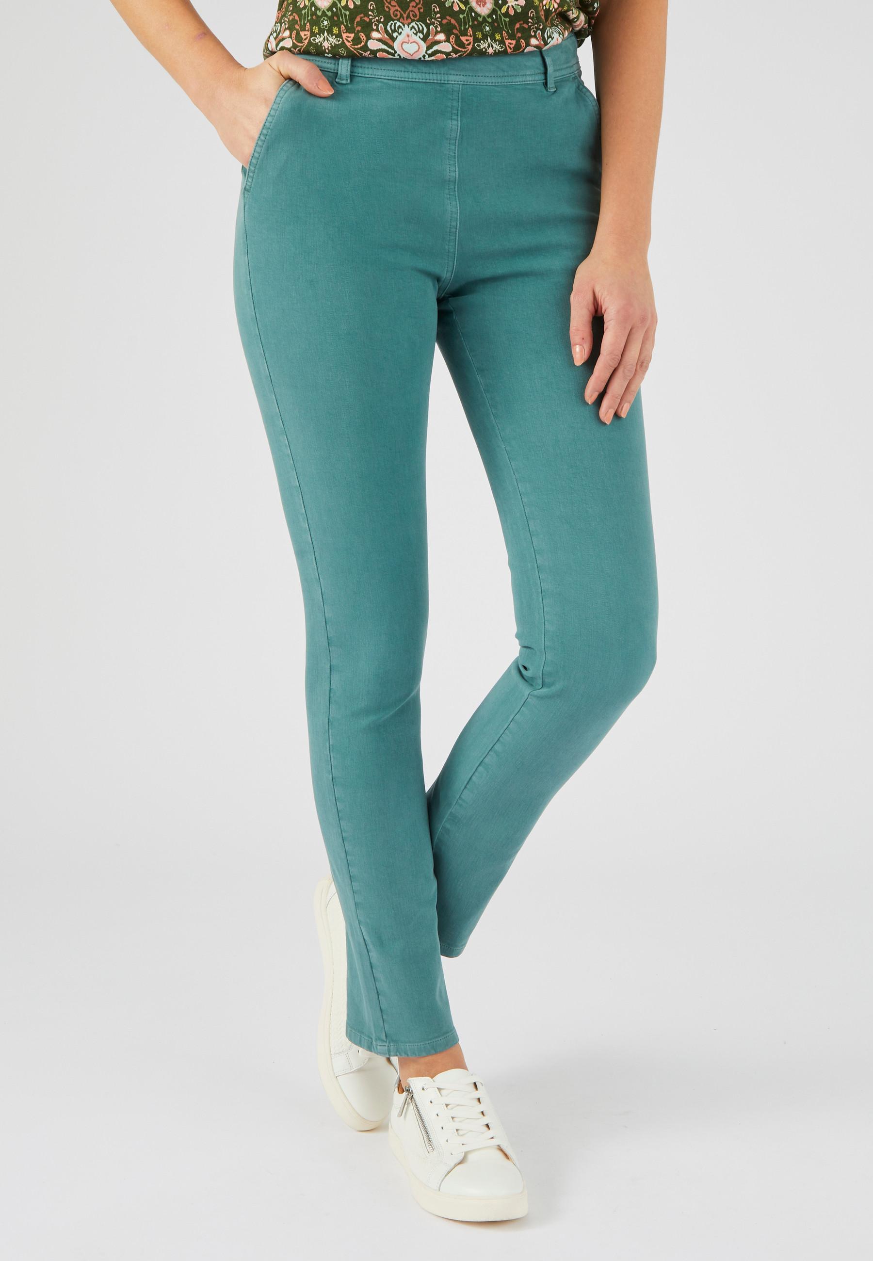 Image of Bi-stretch-hose Mit Bauchweg-effekt Damen Grün 40