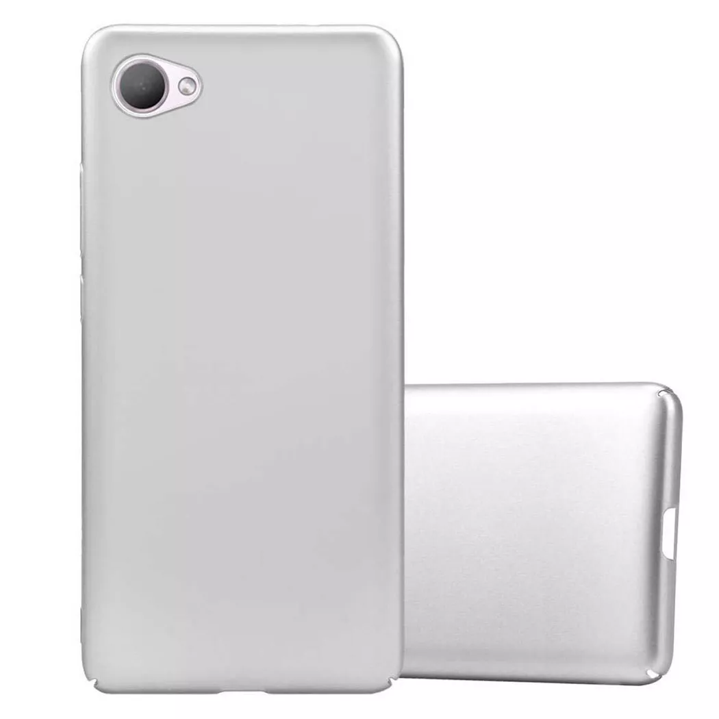 Cadorabo - Hülle für HTC Desire 12 Hard Case in Metall Optik, Silber